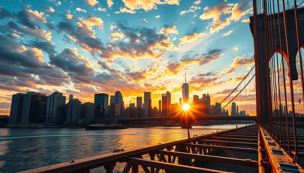 Manhattan Skyline from Brooklyn Bridge