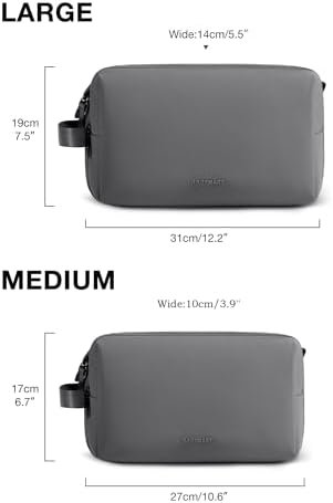 BAGSMART Toiletry Bag for Men, Travel Toiletry Organizer Dopp Kit Water-resistant Shaving Bag for Toiletries Accessories, Door Room Essentials,Grey-medium - Image 6