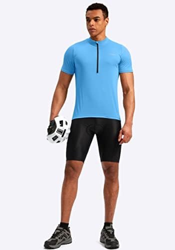 Bikewa Men's Cycling Jersey Moisture Wicking Short Sleeve UPF Half Zip Bike Road Riding Biking Shirts for Men Zipper Pockets - Image 6