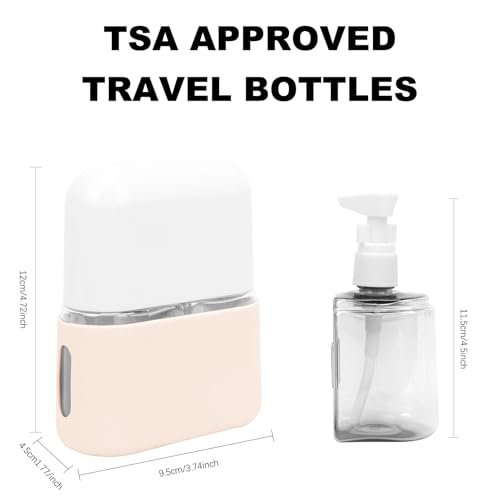 Skycase Travel Bottles - Leak Proof Refillable TSA Approved Travel Size Toiletries, 2 in 1 Liquid Bottles Containers with Labels and Funnel Airplane Accessories Kits for Lotion Liquid (White) - Image 4