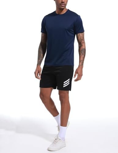 OYGSieg 6 Pack Workout Shirts for Men Short Sleeve Athletic Active Tops Quick Dry Crew Neck T Shirt for Running - Image 2