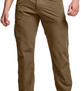 CQR Men's Quick Dry Tactical Pants, Water Resistant Outdoor Pants, Lightweight Stretch Cargo Work Hiking Pants