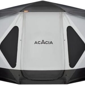 ACACIA Camping Tent, Pop Up Camping Tent with 8 Windows and Footprint, Waterproof Windproof Easy Setup Hub Tent for Family Camping, Hiking and Glamping