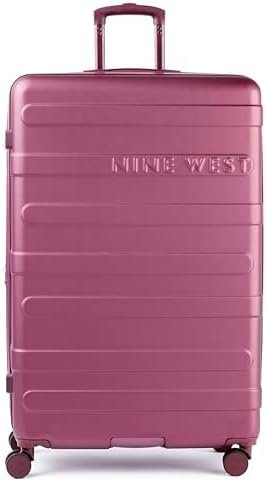 Nine West Large Checked Luggage, 32 Inch Extra Large Suitcases with Wheels, Perfect Hard Luggage for Long Distance Travel, Ideal Travel Suitcase for Family Vacations or Business Trips