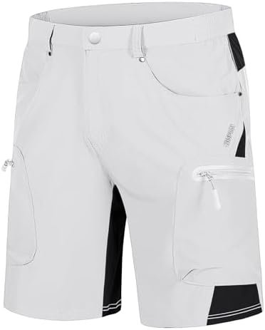 TACVASEN Men's Hiking Cargo Shorts 10" with Zipper Pockets Quick Dry Casual Stretch Golf Work Short Outdoor Summer