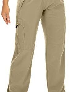 Womens Hiking Pants Quick Dry UPF 50 Lightweight Travel Golf Cargo Safari Pants Zipper Pockets