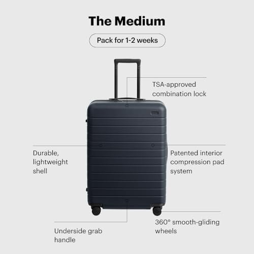 Away Medium Checked Luggage, Lightweight Hard Shell Suitcase with Spinner Wheels, Durable Rolling Luggage, TSA Lock, 26 Inch, Sea Green - Image 3