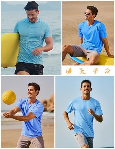 TACVASEN Swim Shirts for Men Rash Guard SPF Short Sleeve Sun T-Shirt UPF 50 Quick Dry Lightweight Fishing Water Shirt - Image 6