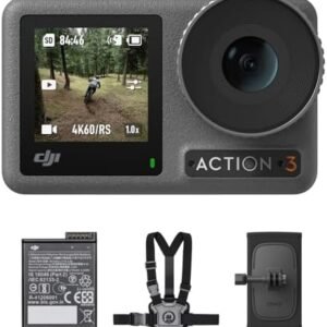 DJI Osmo Action 3 Outdoor Combo - 4K/120fps Action Camera with Chest & Backpack Strap Mount for Hiking and Cycling, Super-Wide FOV, HorizonSteady, Cold Resistant & Up to 320 Mins with 2 Batteries