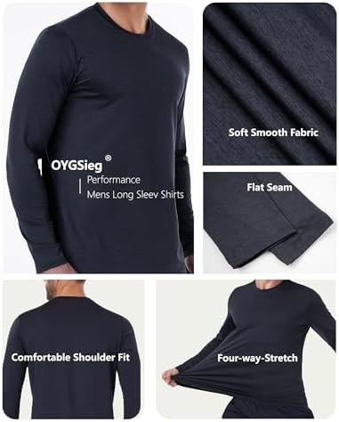 6 Pack Men's Quick Dry Long Sleeve Shirts UPF 50+ UV Sun Protection SPF Shirt Moisture Wicking T-Shirt for Casual Workout - Image 4