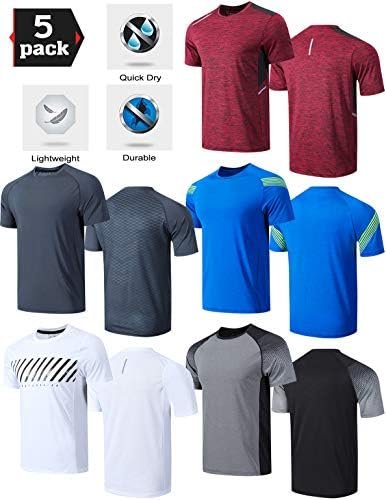 5 Pack Men’s Active Quick Dry Crew Neck T Shirts | Athletic Running Gym Workout Short Sleeve Tee Tops Bulk - Image 6