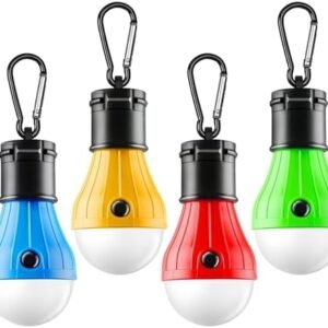 Tent Lamp 4 Packs Portable LED Tent Lights Clip Hook Hurricane Emergency Lights LED Camping Lights Bulb Camping Lanterns Camping Equipment for Camping Hiking Backpacking Outage