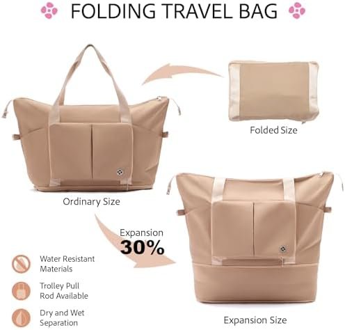 4-Piece Lightweight Luggage Sets for Women, Hardshell Spinner Suitcase with TSA Lock, Expandable Duffel Bag, Luggage Strap, and Leather Tag(Pink, 20inch) - Image 4