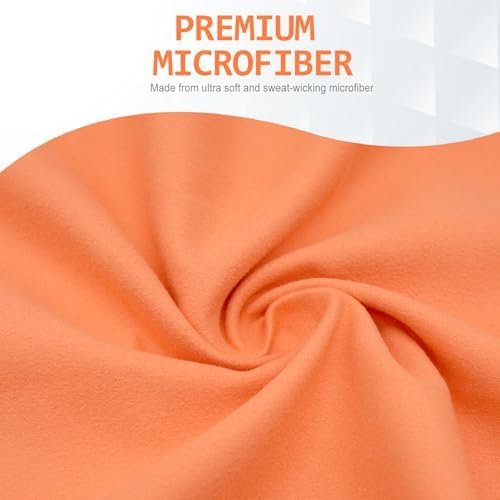 Eunzel Quick Dry Camping Towel, Microfiber Travel Towel 3 Size at 1 Pack,Fast Drying Towel Set for Camping, Beach, Gym, Sports, Yoga & Swimming Pool, Orange - Image 5