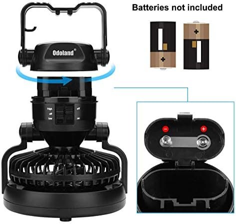 Odoland Portable LED Camping Lantern with Ceiling Fan - Hurricane Emergency - Image 6