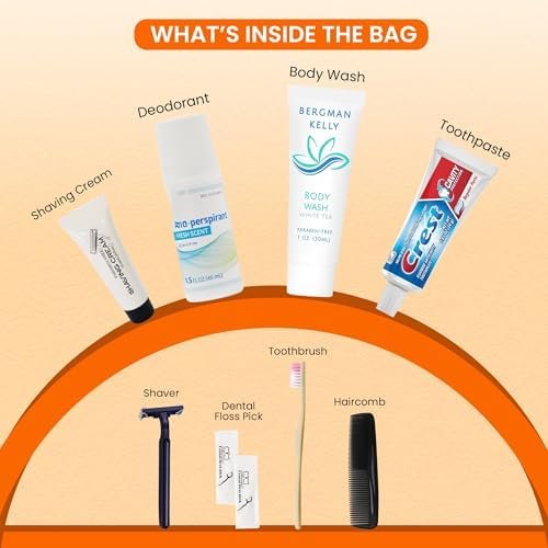 Trektote Travel Toiletry Kit For Men And Women – 10 Piece Set of Travel Size Toiletries, TSA Compliant, Includes Body Wash, Deodorant, Shaving Cream And Razor, Oral Care, Reusable Toiletry Bag & More - Image 2