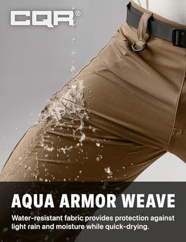 CQR Men's Quick Dry Tactical Pants, Water Resistant Outdoor Pants, Lightweight Stretch Cargo Work Hiking Pants - Image 6
