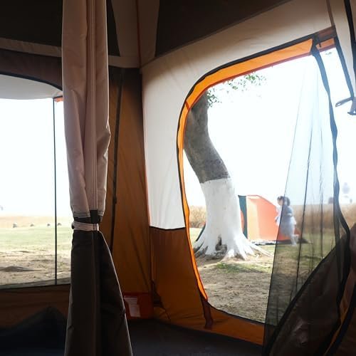 KTT Extra Large Tent 10-12-14 Person(Style-B),Family Cabin Tents,2 Rooms,3 Doors and 3 Windows with Mesh,Straight Wall,Waterproof,Double Layer,Big Tent for Outdoor,Picnic,Camping,Family Gathering - Image 12