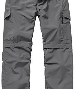 Mens Hiking Pants Quick Dry Lightweight Fishing Convertible Zip Off Safari Trousers