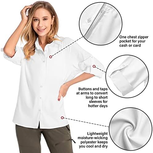 Women's UPF 50 Long Sleeve Sun Protection Shirts Quick Dry Outdoor Fishing Hiking Travel Shirt - Image 6