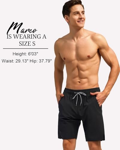 SILKWORLD Mens Swim Trunks Quick Dry Bathing Suit Board Swimming Shorts with Zipper Pockets and Compression Liner - Image 4