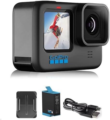 GoPro HERO10 Black- E-Commerce Packaging - Waterproof Action Camera with Front LCD & Touch Rear Screens, 5.3K60 Ultra HD Video