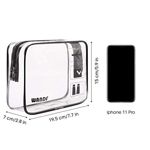TSA Approved Clear Travel Toiletry Bag wih Zippers Carry-on Travel Accessories Quart Size Toiletries Cosmetic Pouch Makeup Bags for Men and Women (2 pcs) - Image 3