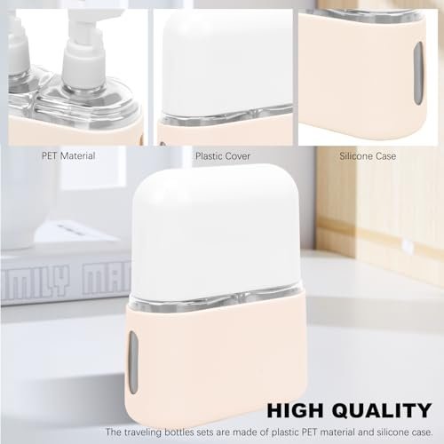 Skycase Travel Bottles - Leak Proof Refillable TSA Approved Travel Size Toiletries, 2 in 1 Liquid Bottles Containers with Labels and Funnel Airplane Accessories Kits for Lotion Liquid (White) - Image 5
