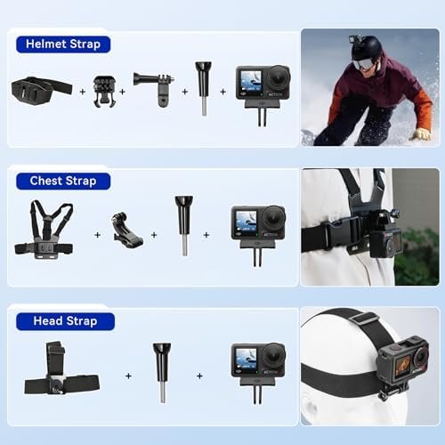 DJI Osmo Action 4 Standard Combo with 50 Piece Accessory Kit + 2 Extra Batteries + 64GB Card, 4K/120fps Waterproof Action Camera with a 1/1.3-Inch Sensor, Long-Lasting 160 Mins, Outdoor Camera - Image 4