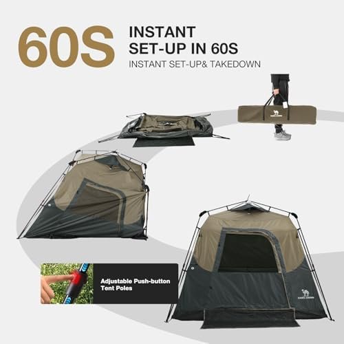 CAMEL CROWN Instant Tents for Camping 4-6 Person Tent Waterproof Easy Setup Sets Up in 60 Seconds Backpacking Tents with Carry Bag for Outdoor Hiking - Image 5