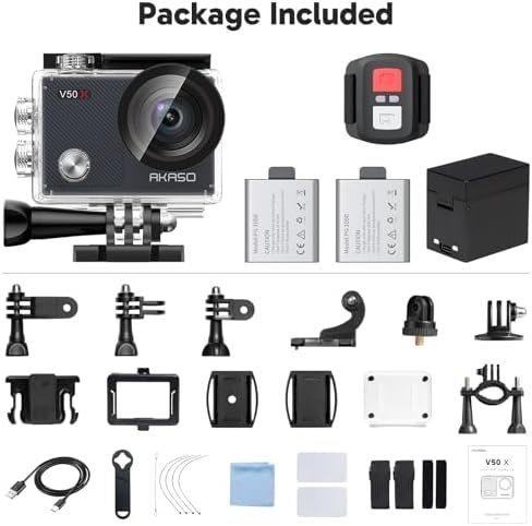 AKASO V50X Native 4K30fps WiFi Action Camera with EIS Touch Screen 4X Zoom 131 feet Waterproof Camera Support External Mic Remote Control with Helmet Accessories (Without 64GB MicroSD Card) - Image 8