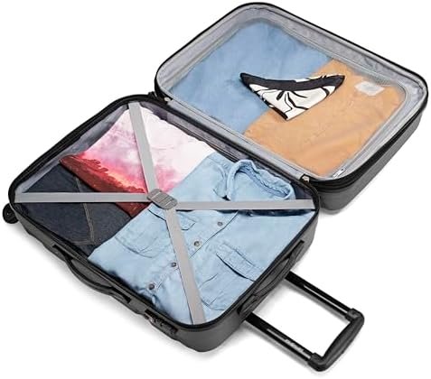 Samsonite Omni PC Hardside Expandable Luggage with Spinner Wheels, Black, Checked-Medium 24-Inch - Image 7