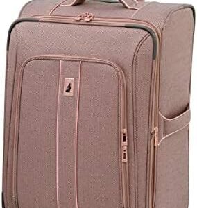 LONDON FOG Newcastle Softside Expandable Spinner Luggage, Rose Charcoal Herringbone, Checked-Medium 24-Inch
