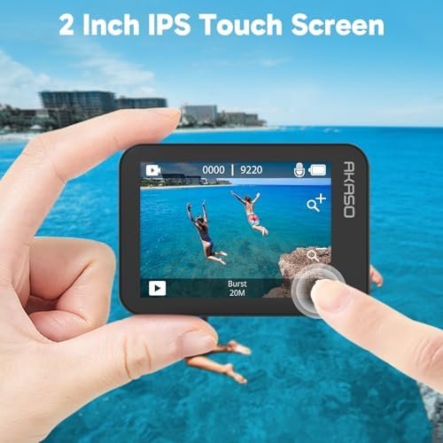 AKASO V50X Native 4K30fps WiFi Action Camera with EIS Touch Screen 4X Zoom 131 feet Waterproof Camera Support External Mic Remote Control with Helmet Accessories (Without 64GB MicroSD Card) - Image 3