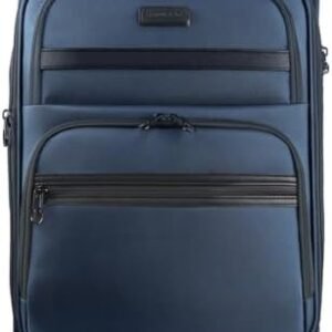 KROSER Softside Expandable Carry On Luggage with Spinner Wheels & Built-in TSA Lock, Durable Suitcase Rolling Luggage with USB Port, Carry-On 20-Inch, Haze Blue