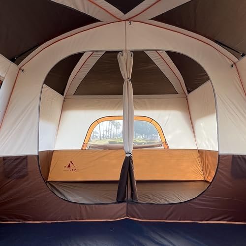 KTT Extra Large Tent 10-12-14 Person(Style-B),Family Cabin Tents,2 Rooms,3 Doors and 3 Windows with Mesh,Straight Wall,Waterproof,Double Layer,Big Tent for Outdoor,Picnic,Camping,Family Gathering - Image 11