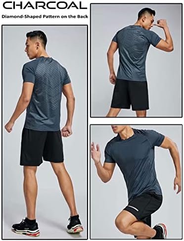 5 Pack Men’s Active Quick Dry Crew Neck T Shirts | Athletic Running Gym Workout Short Sleeve Tee Tops Bulk - Image 4