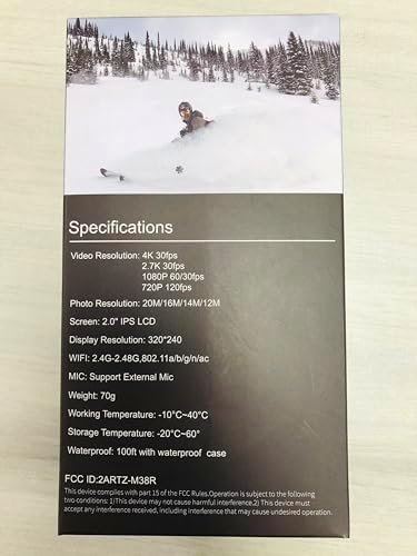 4K 30FPS Action Camera with 64GB SD Card - Waterproof up to 40M, 20MP Sports Camera, 170° Wide Angle, WiFi, Remote Control, Mounting Kit - Ideal for Outdoor Adventures, Diving/Extreme Sports - Image 9