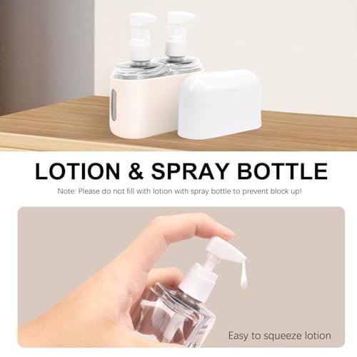 Skycase Travel Bottles - Leak Proof Refillable TSA Approved Travel Size Toiletries, 2 in 1 Liquid Bottles Containers with Labels and Funnel Airplane Accessories Kits for Lotion Liquid (White) - Image 3