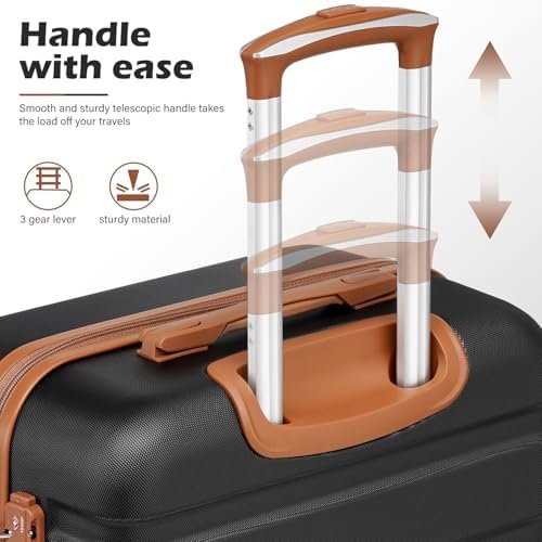 Coolife Luggage 4 Piece Set Suitcase Spinner Hardshell Lightweight TSA Lock - Image 2