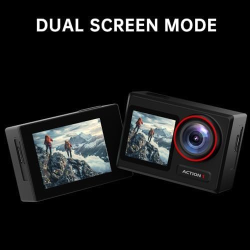 4K60FPS 30MP Action Camera with Front LCD and Touch Rear Screens, Underwater Camera with 64GB Memory Card, 132FT Waterproof Camera, EIS, 5X Zoom, WiFi Remote Control(Black) - Image 2