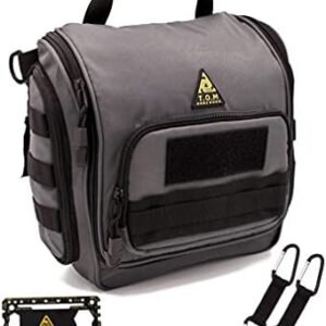 Tactical Toiletry Bag for Men. Extra Large, Water Resistant, Heavy Duty, Hanging, Multiple compartments and Storage Options, Dopp Kit for Toiletry Accessories