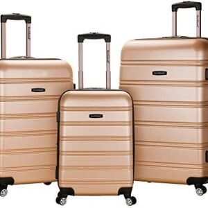 Rockland Melbourne Hardside Expandable Luggage with Spinner Wheels, Champagne, 3-Piece Set (20/24/28)