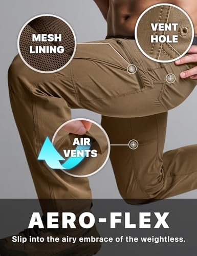 CQR Men's Quick Dry Tactical Pants, Water Resistant Outdoor Pants, Lightweight Stretch Cargo Work Hiking Pants - Image 8