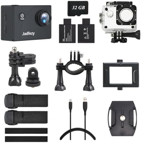 Action Camera FHD 1080P with 32GB Card, 98FT/30M Underwater Waterproof Camera with 2 Rechargeable Batteries, Wide Angle Sports cam with Accessories Kit Suitable for Helmet, Bicycle, etc. - Image 2