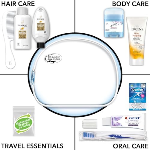 Convenience Kits International Women's Deluxe 10 Piece Kit with Travel Size TSA Compliant Essentials Featuring: Pantene Hair Products in Reusable Toiletry Zippered Bag - Image 3