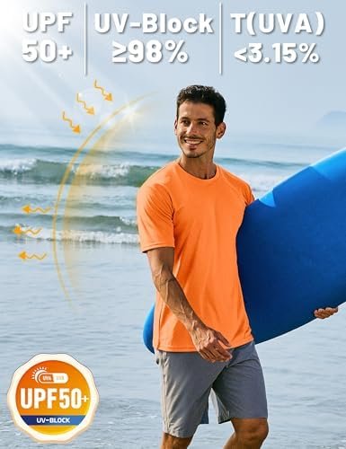 TACVASEN Swim Shirts for Men Rash Guard SPF Short Sleeve Sun T-Shirt UPF 50 Quick Dry Lightweight Fishing Water Shirt - Image 2