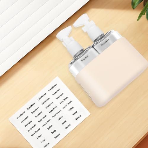 Skycase Travel Bottles - Leak Proof Refillable TSA Approved Travel Size Toiletries, 2 in 1 Liquid Bottles Containers with Labels and Funnel Airplane Accessories Kits for Lotion Liquid (White) - Image 8