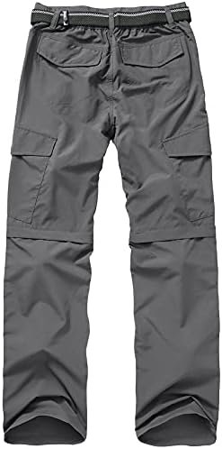 Mens Hiking Pants Quick Dry Lightweight Fishing Convertible Zip Off Safari Trousers - Image 2
