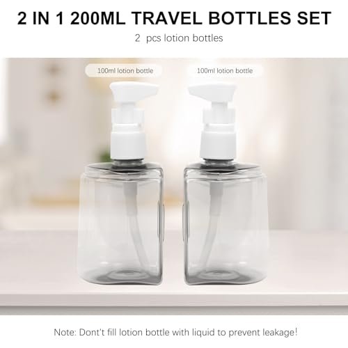 Skycase Travel Bottles - Leak Proof Refillable TSA Approved Travel Size Toiletries, 2 in 1 Liquid Bottles Containers with Labels and Funnel Airplane Accessories Kits for Lotion Liquid (White) - Image 2